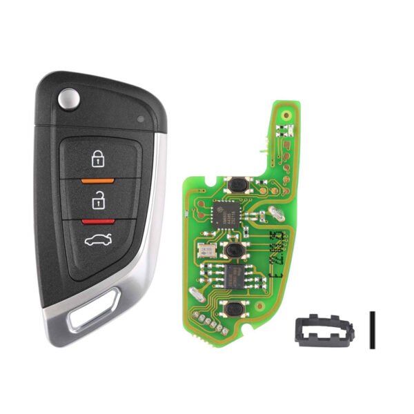 XHORSE XKKF02EN Blade Shape Folding Car Remote Key VVDI 3 Buttons for  Cadillac/Chevrolet/Buick