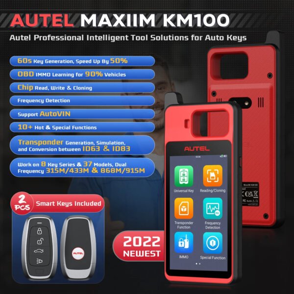 Autel MaxiIM KM100 Car Key Programming Scanner Transponder Cloning, Key Chip Read/ Write - Image 5