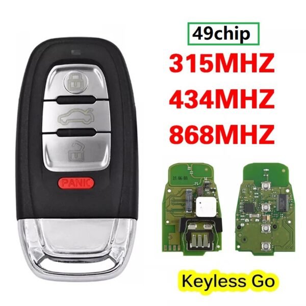 3+1 Buttons 315/434/868MHz Remote Car Keys for Audi IYZFBSB802 49CHIP Chip 8T0 959 754 M - Image 2