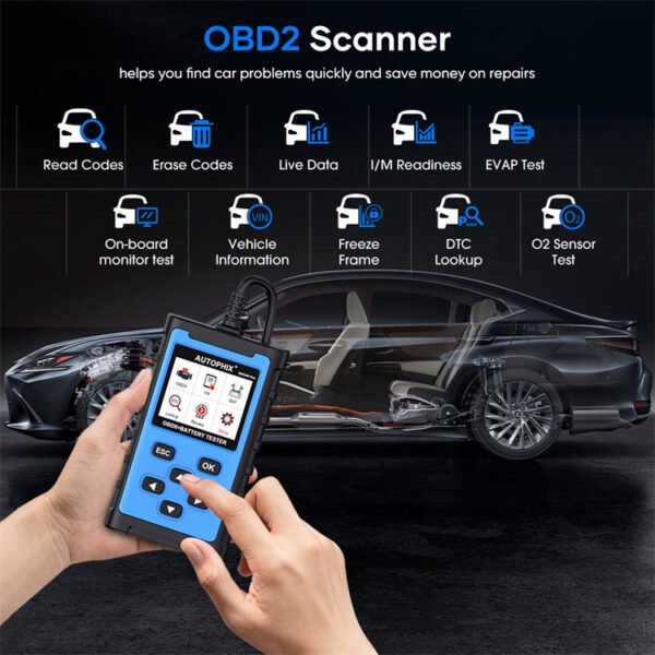Autophix BAS300 Plus OBD2 Automobile Engine Detector 6V 12V 24V Battery Tester - Image 3