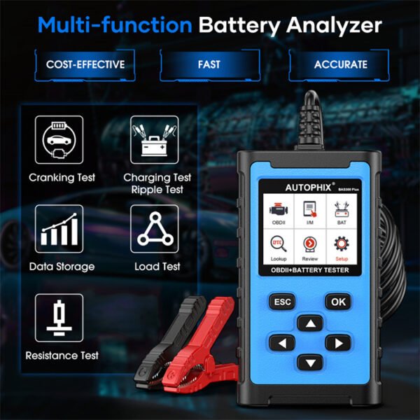 Autophix BAS300 Plus OBD2 Automobile Engine Detector 6V 12V 24V Battery Tester - Image 4