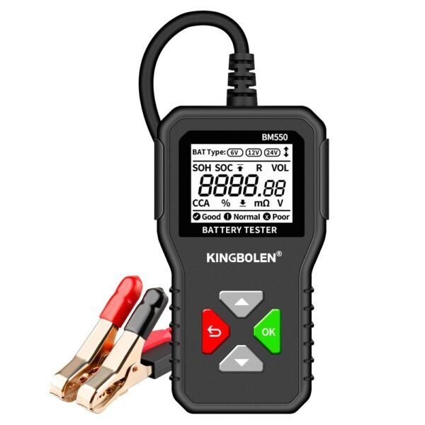 KINGBOLEN BM550 Battery Tester 6V 12V 24V Multifunctional Intelligent Digital Display Auto and Motorcycle Battery Detector
