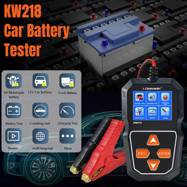 KONNWEI KW218 6V - 12V Lead Acid Car Battery Analyzer Battery Tester - Image 5