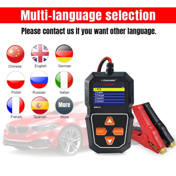 KONNWEI KW218 6V - 12V Lead Acid Car Battery Analyzer Battery Tester - Image 2
