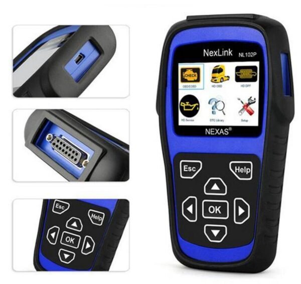 NexLink NL102P OBD2 2 In 1 Car Scanner DPF Regenerate Oil Reset for Diesel Heavy Duty Trucks Diagnostic Tool - Image 2