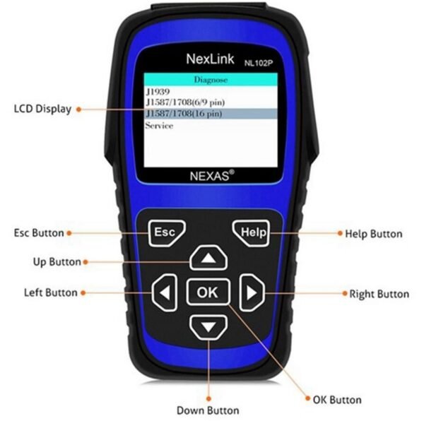 NexLink NL102P OBD2 2 In 1 Car Scanner DPF Regenerate Oil Reset for Diesel Heavy Duty Trucks Diagnostic Tool - Image 4