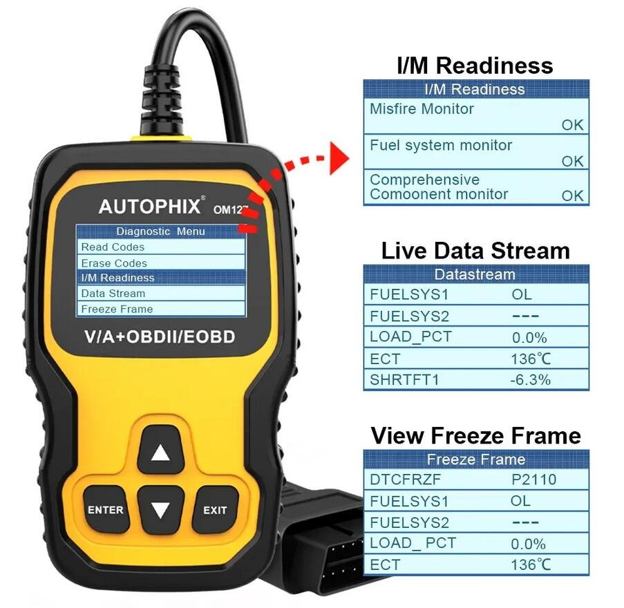 Autophix OM127 OBD2 Car Code Reader OBD Scanner