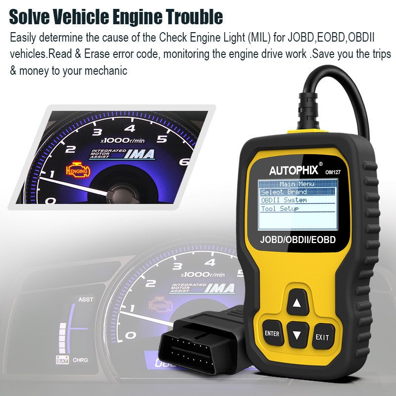 Autophix OM127 OBD2 Car Code Reader OBD Scanner