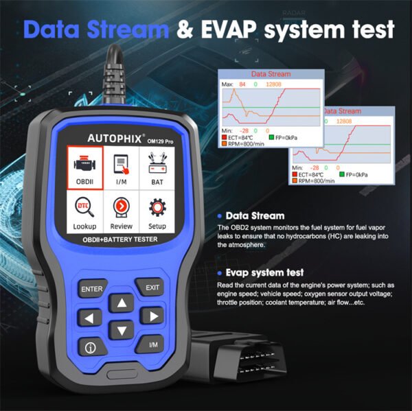 Autophix OM129 PRO 2 IN 1 Car OBDII Scanner Battery Tester Code Reader 6/12V Car Battery Cranking Charging Test Auto Scan Tools - Image 5