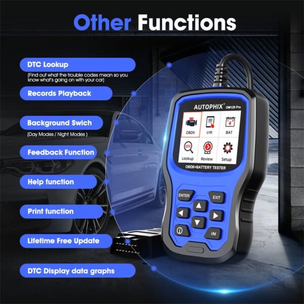 Autophix OM129 PRO 2 IN 1 Car OBDII Scanner Battery Tester Code Reader 6/12V Car Battery Cranking Charging Test Auto Scan Tools - Image 8