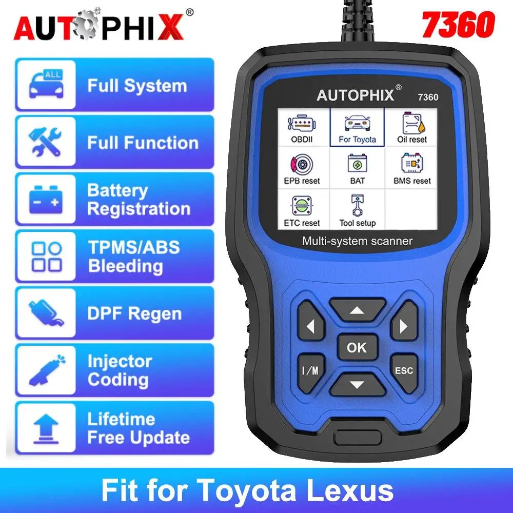 AUTOPHIX 7360 OBD2 Scanner Full System Diagnostic Tool Automotive Detector for Toyota - Image 2