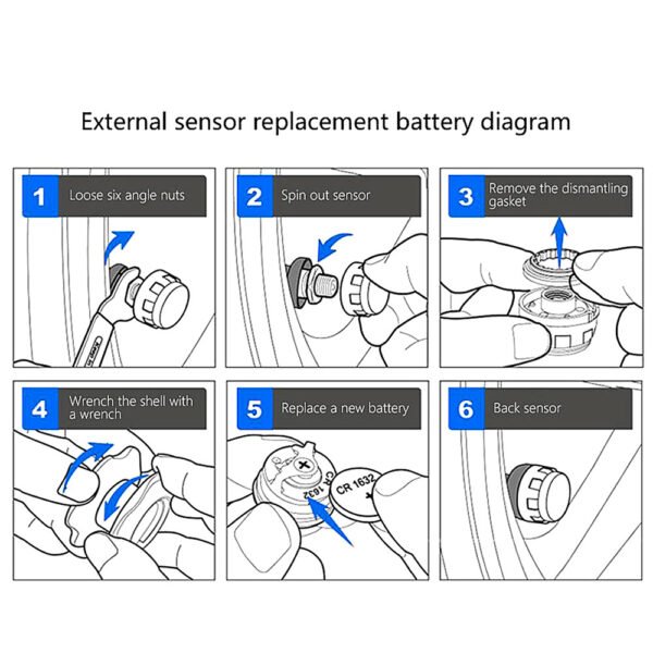Tire Pressure Sensor TPMS External Tire Pressure Monitoring High Precision Sensor Matching Instrument - Image 6