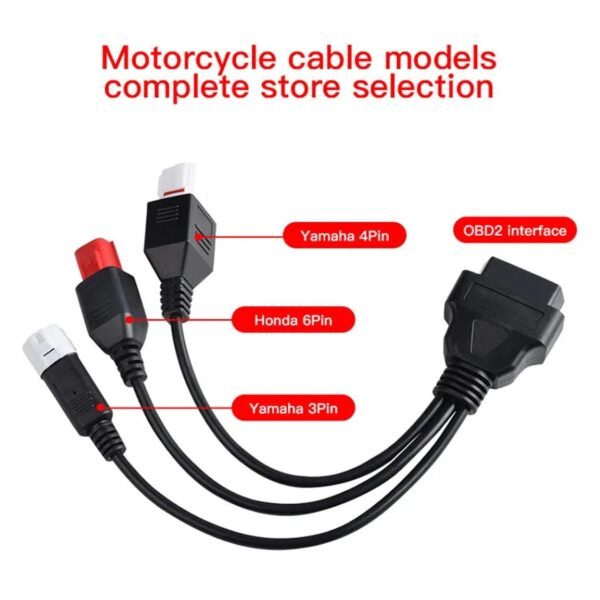 OBD to 3pin/4pin/6pin Yamaha Motorcycle 1 in 3 Diagnostic Connection Cables - Image 2