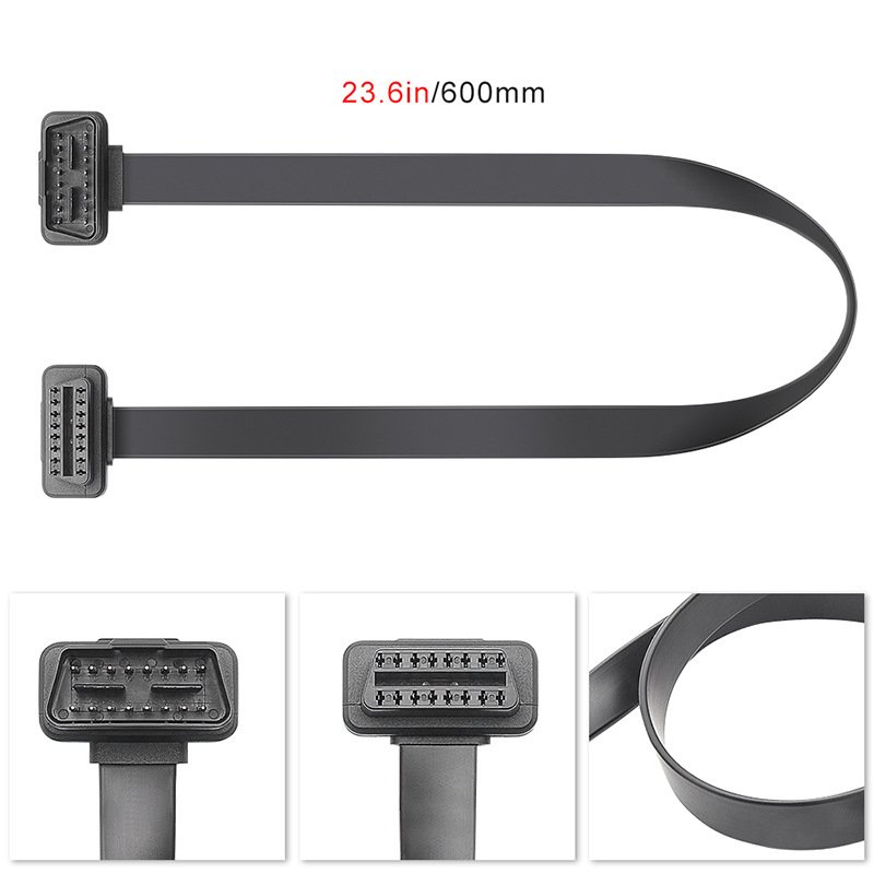 OBD2 16 pin Male to Female Flat Extension Cable OBD Conversion Cord - Image 5