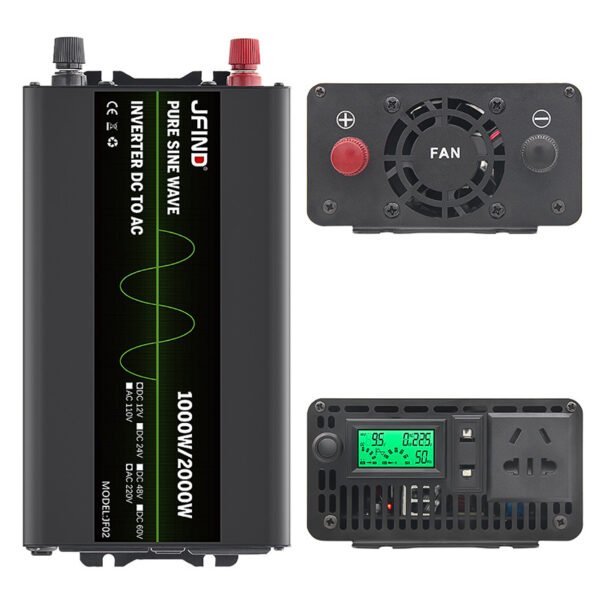 Universal Single/Double Plug 1000W Pure Sine Wave Inverter DC to AC 12V to 220V High Power Converter - Image 2