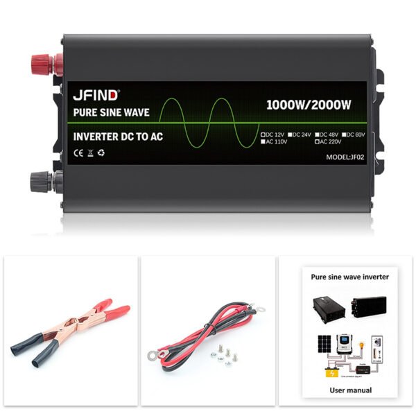 Universal Single/Double Plug 1000W Pure Sine Wave Inverter DC to AC 12V to 220V High Power Converter - Image 6