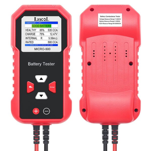 Lancol MICRO-500 12V&24V Battery Tester 40-3000 CCA Lithium Lead Acid Load Test Cranking Charging Test Battery Analyzer