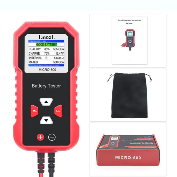 Lancol MICRO-500 12V&24V Battery Tester 40-3000 CCA Lithium Lead Acid Load Test Cranking Charging Test Battery Analyzer - Image 5
