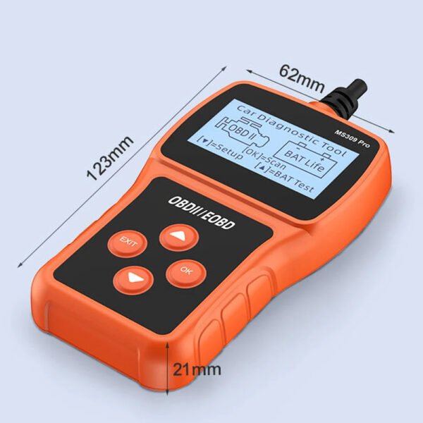 MS309 Pro OBD2 EOBD Scanner Car Reading Card, Battery Tester, Clear Fault Codes, Car Diagnostic Tool - Image 3