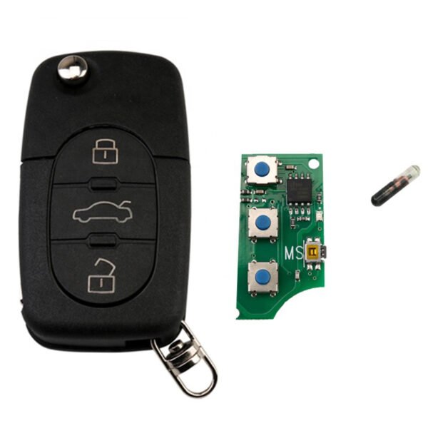 433Mhz 3 Button Car Remote Key for AUDI A3 A4 A6 A8 Old Models 1999-2002 4D0837231A ID48 Chip HU66