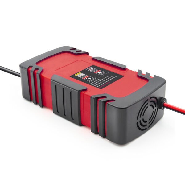 Car Battery Charger 12V/24V Intelligent Repair Battery Charger Digital Display Fast Charging - Red - Image 8
