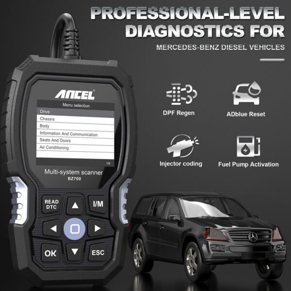 ANCEL BZ700 All System OBD2 Automotive Scanner Sprinter Smart Car Diagnostic Tool for Mercedes Benz - Image 6