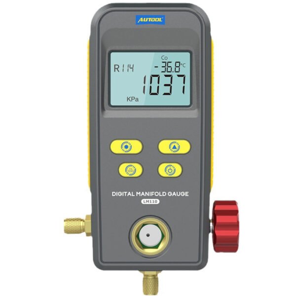 AUTOOL LM110 Digital Manifold Meter Air Conditioner Refrigerant Leak Tester Pressure Gauge Kit HVAC Vacuum Temperature Tester