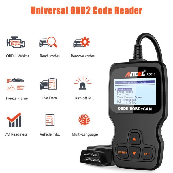Ancel AD310 Car Full OBD2 Diagnostic Tools OBD 2 Automotive Professional Code Reader Scanner Check Engine Auto OBD ll Scanner - Image 5
