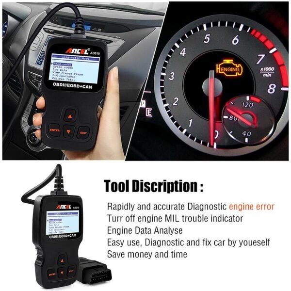 Ancel AD310 Car Full OBD2 Diagnostic Tools OBD 2 Automotive Professional Code Reader Scanner Check Engine Auto OBD ll Scanner - Image 3