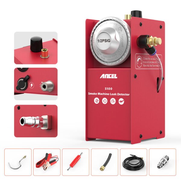 Ancel S100 Car Smoke Leak Detector EVAP Vacuum Leakage Diagnostic Tool DC12V Fuel Pipe Leak Locator Auto Leak Smoke Detector