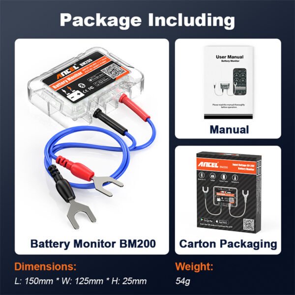 ANCEL BM200 Wireless Car Battery Health Monitoring 12V Battery Monitor