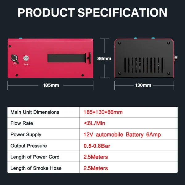 ANCEL S1000 Smoke Generator For Car Pipeline Smoke Leak Detector Tool Automotive Exhaust Gas Analyzer Diagnostic 12V Auto Repair - Image 5