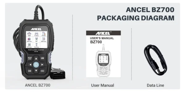 ANCEL BZ700 All System OBD2 Automotive Scanner Sprinter Smart Car Diagnostic Tool for Mercedes Benz - Image 2