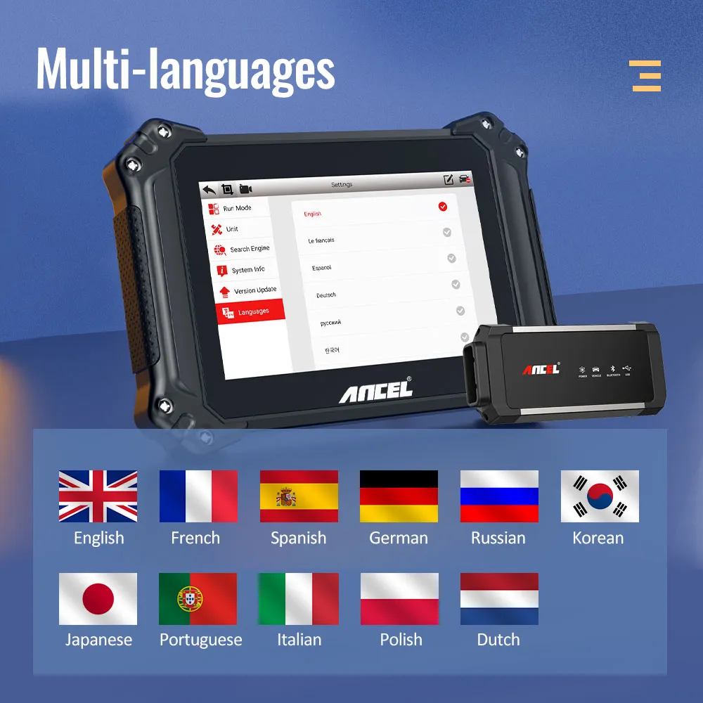 ANCEL V6 PRO OBD2 Automotive Scanner All System Scan Tool IMMO DPF ABS 25+Reset OBD2 Professional Car Diagnostic Tools PK MK808 - Image 3