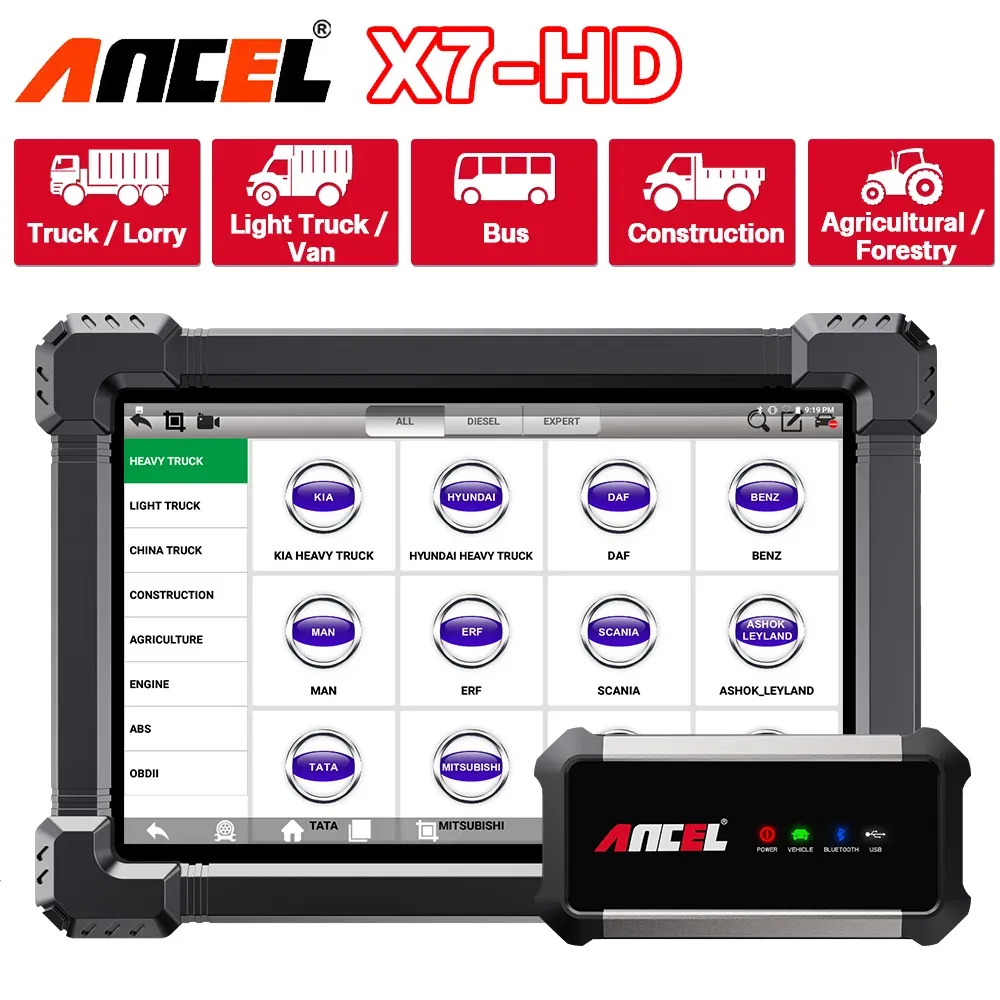 Ancel X7 OBD Diagnostic Tool Heavy Duty Truck Full System Diagnostic Scanner Coding programming - Image 6