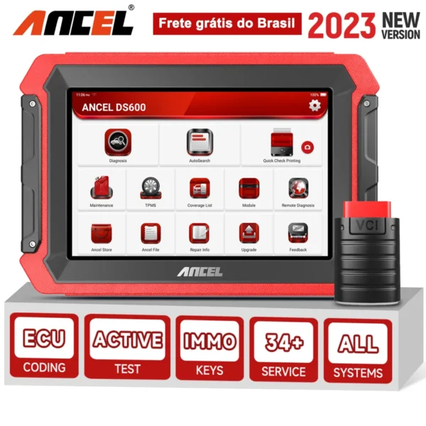 ANCEL DS600 OBD2 All Systems Diagnostic Tools ECU Coding Active Test Oil TPMS EPB Reset Automotive Scanner - Image 6