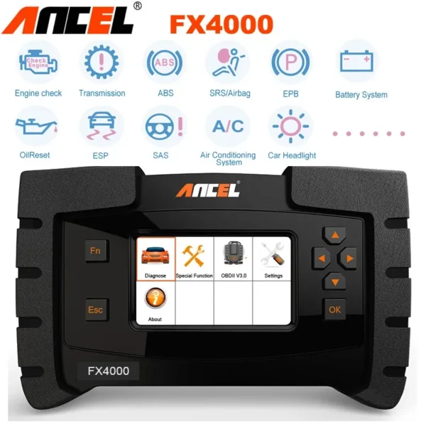 Ancel FX4000 OBD2 Automotive Scanner Full System Car Diagnostic Tool ABS SRS Oil Reset Code Reader - Image 5
