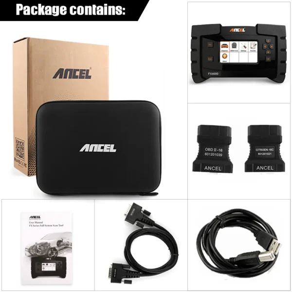 Ancel FX4000 OBD2 Automotive Scanner Full System Car Diagnostic Tool ABS SRS Oil Reset Code Reader - Image 3