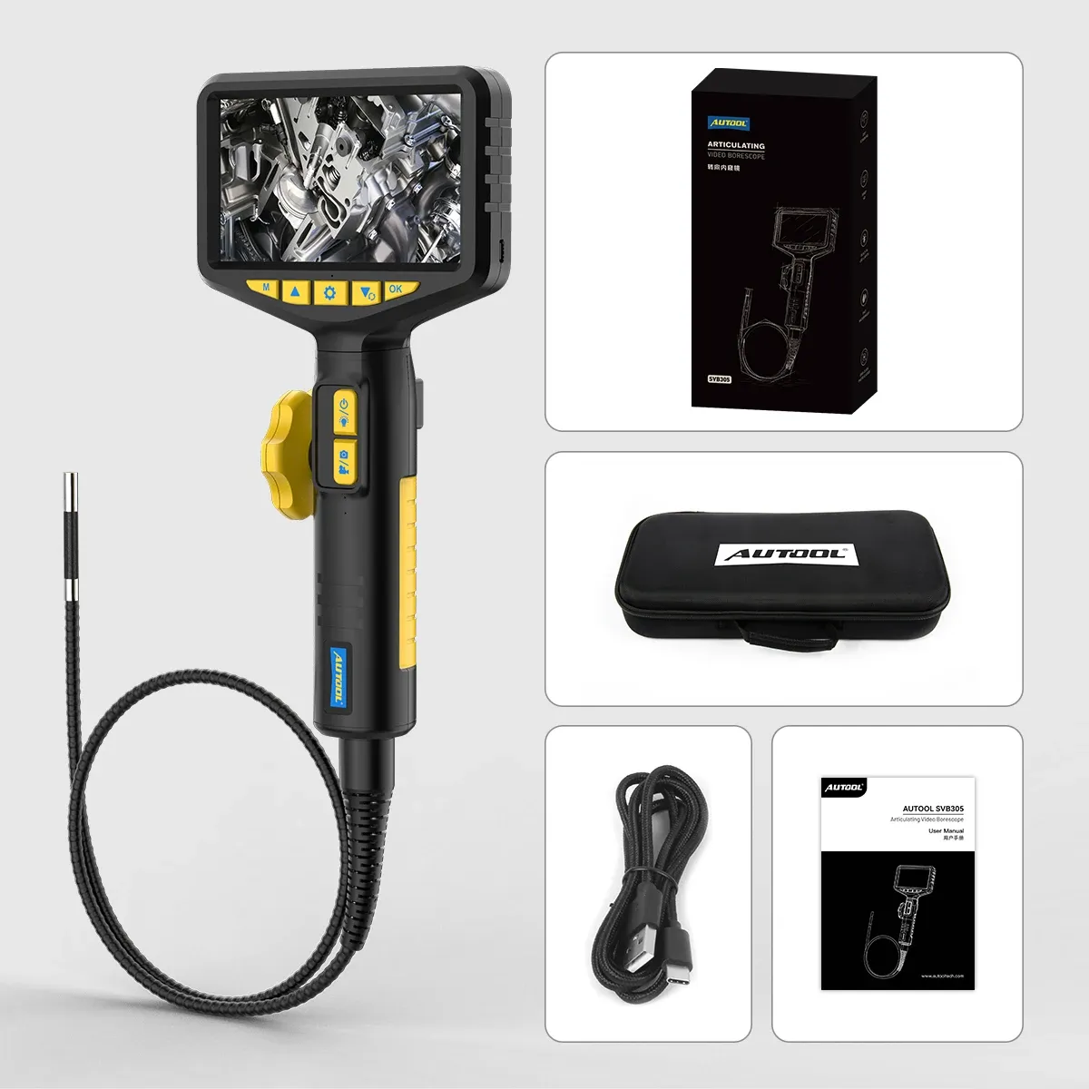 AUTOOL SVB305 Automotive Industrial Endoscope with Light 1080 HD Autofocus Endoscope Inspection Camera Lens for IMG & Video - Image 3