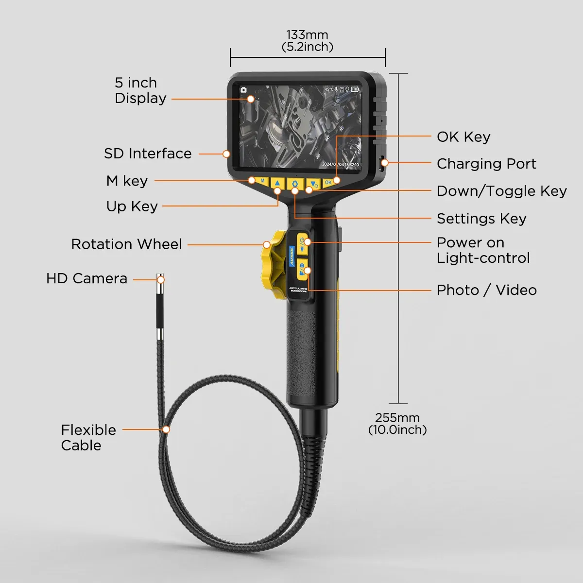 AUTOOL SVB305 Automotive Industrial Endoscope with Light 1080 HD Autofocus Endoscope Inspection Camera Lens for IMG & Video - Image 4