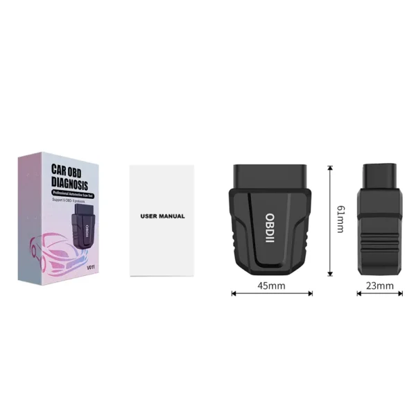V011 OBD OBDII Diagnostic Tool Bluetooth 5.4 For IOS/Android OBD2 Professional Code Reader 9Protocols Better than ELM327 - Image 2