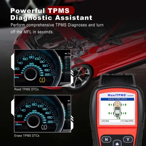 Autel MaxiTPMS TS508WF TPMS Programming Tool MX-Sersors 315/433MHz, Relearn/Activate All Sensors, Read/Clear DTCs, TPMS Reset, Support Lifetime - Image 6