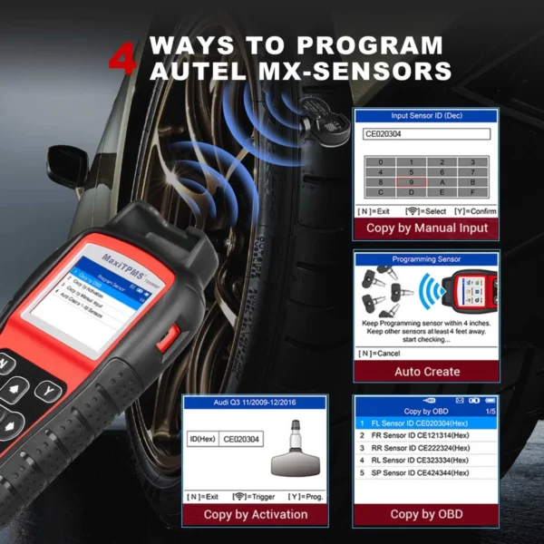 Autel MaxiTPMS TS508WF TPMS Programming Tool MX-Sersors 315/433MHz, Relearn/Activate All Sensors, Read/Clear DTCs, TPMS Reset, Support Lifetime - Image 8