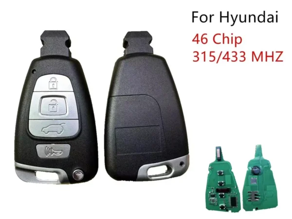 4 Buttons Smart Remote Car Key For 2007 2008 2009 2010 2011 2012 Hyundai Veracruz 315/433mhz ID46 Chip