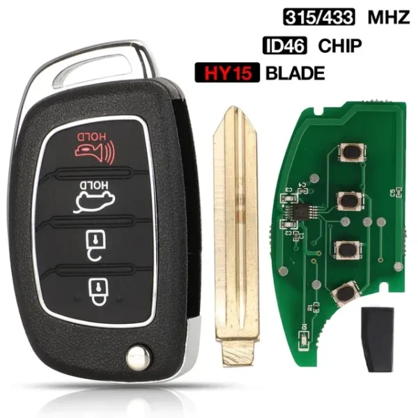 Remote Flip Key Fob for Hyundai Elantra Accent Ix35 IX45 I30 Solaris Tucson I20 Santa Fe 315/433mhz ID46 Chip - Image 11