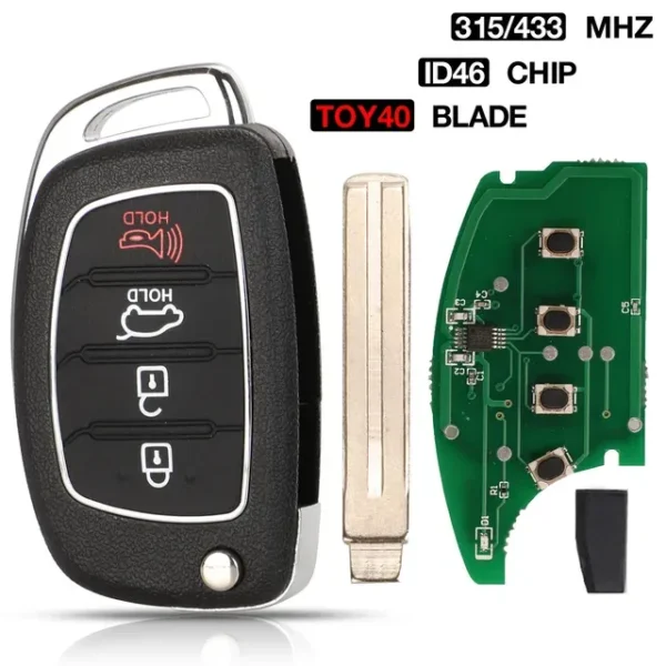 Remote Flip Key Fob for Hyundai Elantra Accent Ix35 IX45 I30 Solaris Tucson I20 Santa Fe 315/433mhz ID46 Chip - Image 9