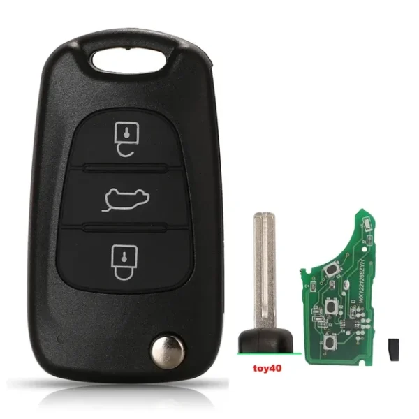 3 Buttons Flip Remote Car Key 433Mhz ID46 Chip For Hyundai I20 I30 IX35 Avante Fit Kia K2 K5 Sportage Auto Key Fob - Image 3