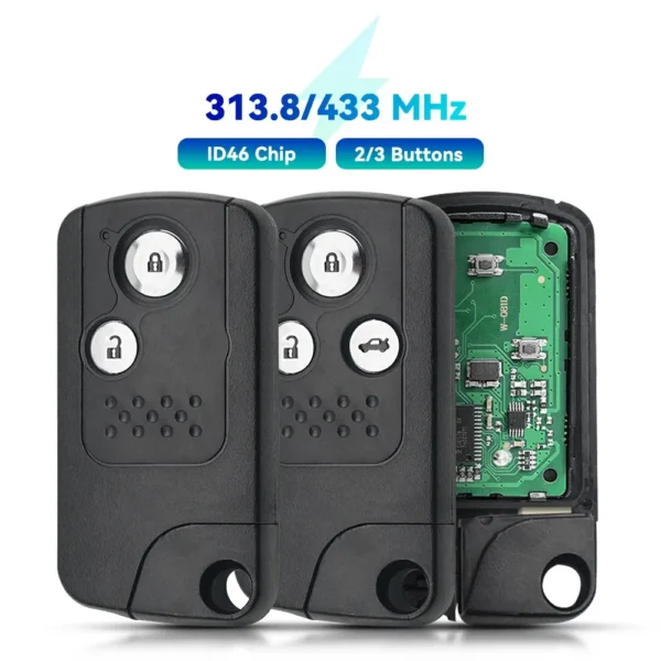 313.8Mhz 433Mhz ID46 Chip PCF7953 2/3 Buttons Remote Car Key For Honda CRV 2012 2013 Crosstour 2010 Holder Smart Key