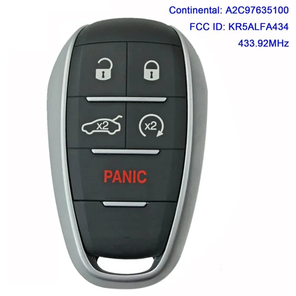 CN092002 Smart Key FOB for Alfa Romeo Giulia Stelvio 201 - 2020 434 MHz 4+1 HITAG 128-bit AES Chip FCCID KR5ALFA434 Keyless Go