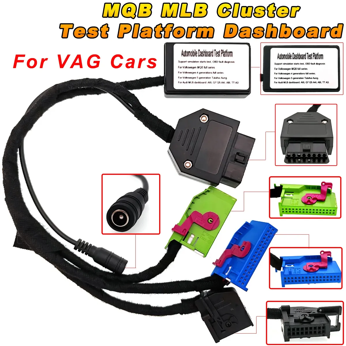 Car MQB MLB Cluster Test Platform Dashboard Cable Kit for VW 4 5 generation for Audi A6 A8 A4 Q5 Q7 MLB Car Power On Instrument - Image 6